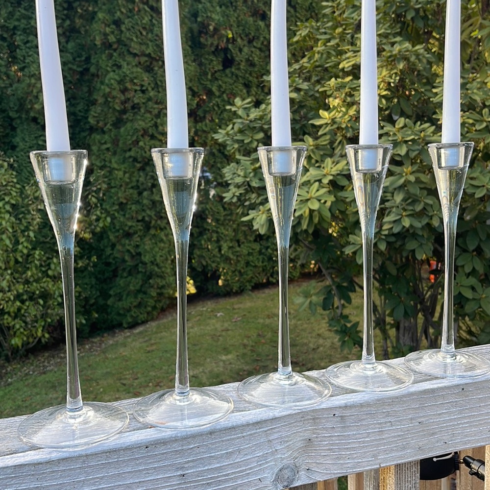Glass candle sticks